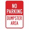 Signmission No Parking Dumpster Area, Heavy-Gauge Aluminum, 12" x 18", A-1218-25045 A-1218-25045 - alternate 1